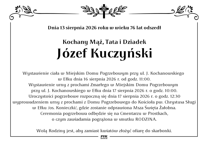 Józef Kuczyński - nekrolog